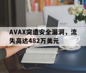 AVAX突遭安全漏洞，流失高达482万美元